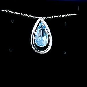 Swarovski Blue Iridescent Teardrop Necklace